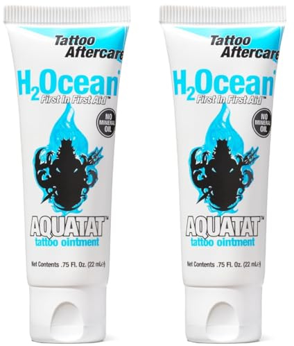 H2Ocean Aquatat Tattoo Healing Ointment - Tattoo Ointment Aftercare Fragrance & Dye-Free - 0.75 oz (Pack of 2)