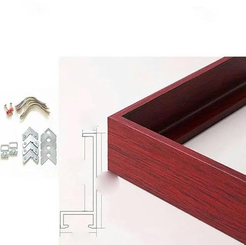 JHJRYGKI Metall-Bilderrahmen, Leinwand, für Gemälde, Rahmen, individueller DIY-Rahmen aus Aluminiumlegierung, 7 Farben erhältlich, Rot, Holzfarbe, 20 x 30 cm