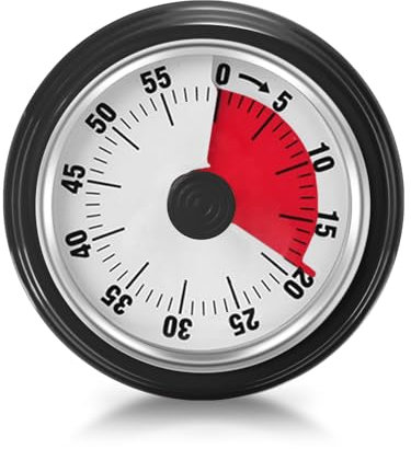 Visual Timer, Egg Timer, 60-Minute Countdown Timer, Mechanical Kitchen Timer with Magnetic Base, Mechanical Movement, No Batteries Required, Bell Alarm, for Children and Adults, Black