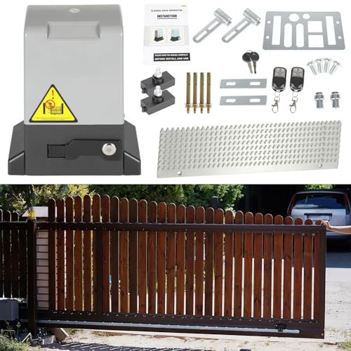 Izrielar 750W Moteur de portail battant Automatique, Motorisation pour portail, ouvre-porte jusqu'à 1600 kg, 12M Moteur de portail coulissant, ouvre-porte de garage électrique, avec 2 télécommandes