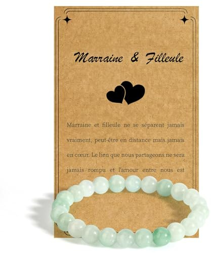 FAJUXIS Cadeau Marraine Bracelet Femme Cadeau Parrain Marraine Bapteme Cadeaux Personnalisé Original Anniversaire Noel Idee Cadeaux Retraite Noël Saint Valentin Fete Des Meres De Filleule Filleul