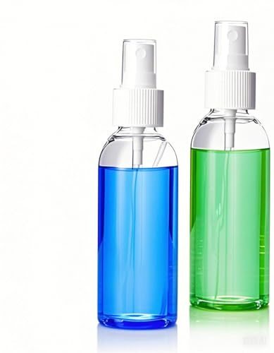 Lot de 2 flacons pulvérisateurs transparents de 100 ml | Petit flacon pulvérisateur à remplir, lot de bouteilles de voyage portables pour parfum, eau, alcool, plastique