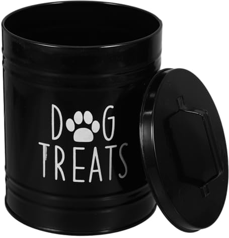 BESTOYARD Pet Airtight Iron Dog Food Storage Container 54 Ounces Black | Airtight Seal, Iron Build, Black Finish, 54oz Capacity, Space Saving, Easy to Clean, for storing kibble and treats