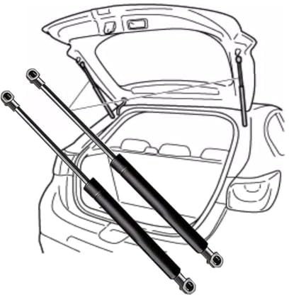 GUKKO 2X Heckklappendämpfer für Peugeot 206 Hatchback 1998-2012, Heckklappen-Hebeunterstützung Gasfeder-Stoßdämpfer Gas Feder Strut Ersatz