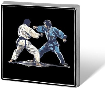Broche carrée imprimée traditionnelle Gokyo de Kodokan Judo, épingle à bouton, épingle à revers, cravate, décoration pour hommes et femmes, sac à dos