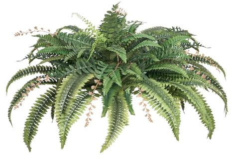 VEVOR Artificial Ferns, Natural Spread Diameter 37-41 Inch, Large Hanging Fake Boston Ferns, Sunlight Resistant Fake Plant Wall Decor with 80 Branches and Flowerpot, Faux Fern for Home Office Outdoor