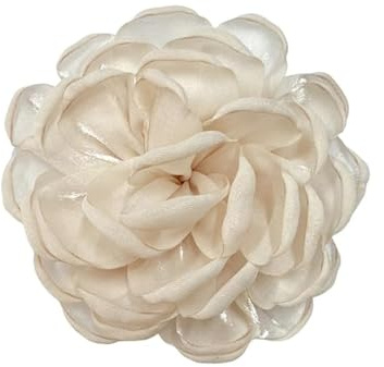 90mm Broche Fleur En Tissu - Grand Camélia Élégant - Accessoire De Costume, Robe Et Coiffure Pour Femme Et Homme - Idéal Pour Mariage, Cérémonie, Anniversaire Et Fête - Bijou De Mode