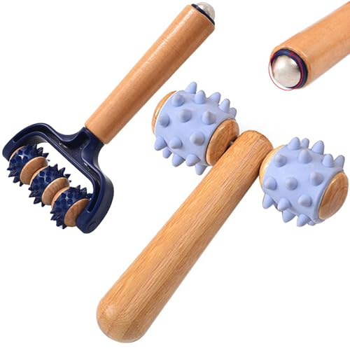 2 Stück Massageroller Beine, Bein Massagegerät, Igelrolle, Werkzeug Für Zuhause Und Unterwegs, Ergonomisches Design, Leicht Und Kompakt Für Zuhause, Büro Oder Reisen, Aus Hochwertigem Holz Gefertigt