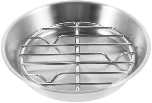 Cabilock Plaque de Cuisson Acier Inoxydable Résistante à Haute Température Plateau à Rôtir Polyvalent avec Égouttoir Huile pour Four et Barbecue Demi-feuille Refroidissement pour Viandes