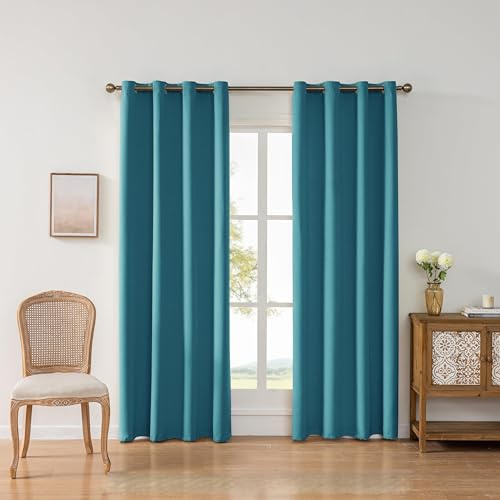 YAILUTU Blackout Curtains, Used for Heat Insulation and Noise Reduction in bedrooms and Living Rooms. There are Two Curtain. (Sky Blue, 52 W×54 L)