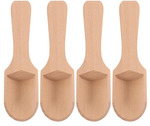 LALADEFIEE Cucharas de Madera para Sal y Té 2.7x11 Cm, Set de 4 Piezas, Compactas y Prácticas, sin Químicos, para Uso en Cocina y Camping