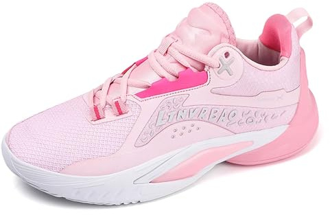 Unisex basketskor halkfria slitstarka stötdämpande utomhusskor for par moderiktiga sportskor Skor för promenader(White powder,37 EU)