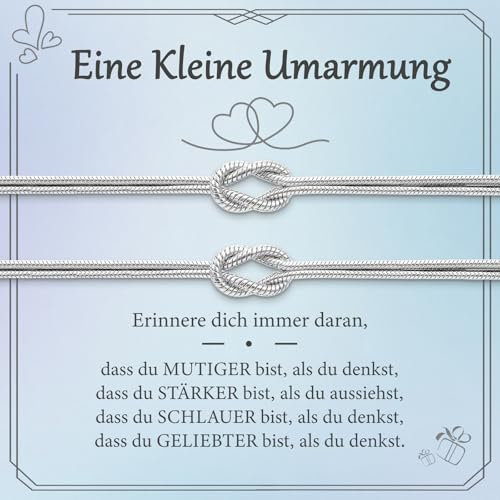 2 Stück Partner Armbänder Knoten Armband Damen, Freundschaftsarmbänder