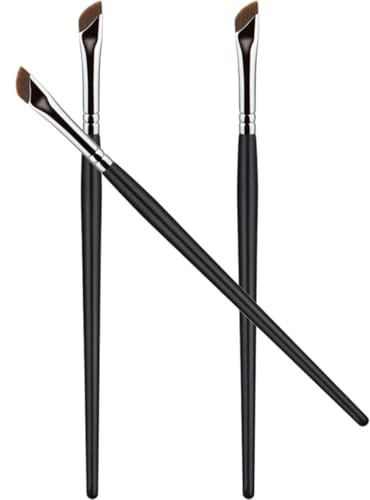 ASAKKURA Set de 3 Pinceles para Cejas y Corrector de Precisión, Cabezal Plano Inclinado, Tamaño Pequeño, Mango Resistente, Adecuado para Maquillaje de Ojos y Uso en Viaje