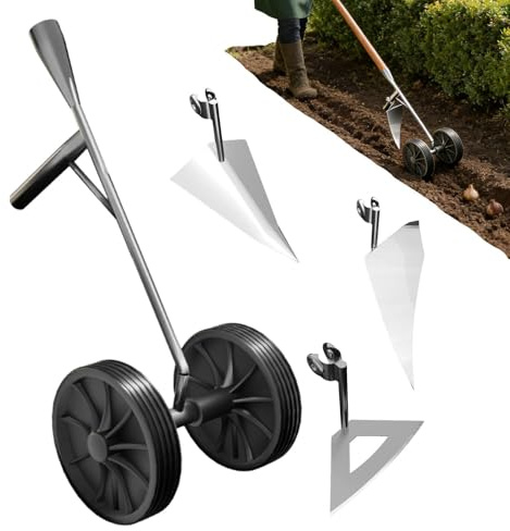 Zappa Per Aratro Da Giardino | Aratro Coltivatore Multifunzione Con Doppie Ruote | Zappa Manuale Per Diserbo | Attrezzo Manuale Da Giardinaggio - Per Uomini, Marito, Padre, Giardiniere, Agricoltore