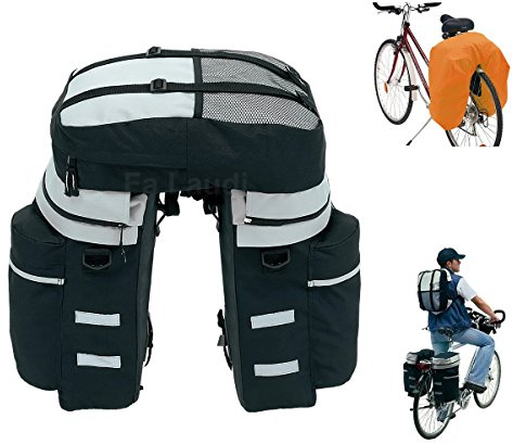Out BAG CHECK.IN Fahrrad-Packtaschenset Bike 3-teilig, 3-Teilig, grau/schwarz, one Size, 56-0230500