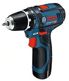Bosch Professional Akku-Bohrschrauber GSR 12V-15 mit 2 Akkus 12 V, 2,0 Ah im Karton, Schwarz, Blau, 060186810C