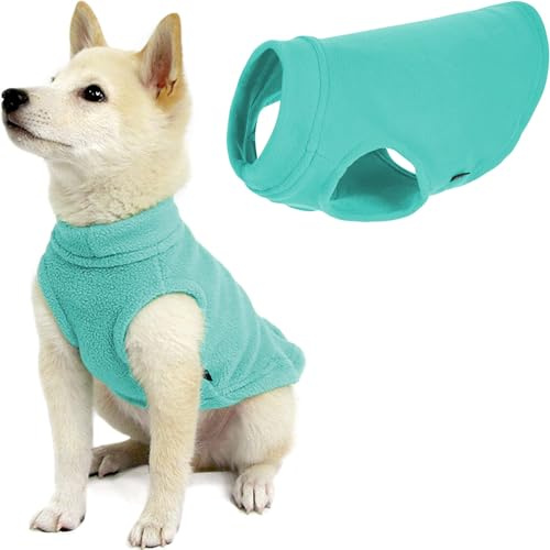 GOOBY Stretch fleeceväst hundtröja – mynta, medium – varm pullover fleece hundjacka – vinterhundkläder för små hundar pojke eller flicka – hundtröjor för små hundar till hundtröjor för stora hundar