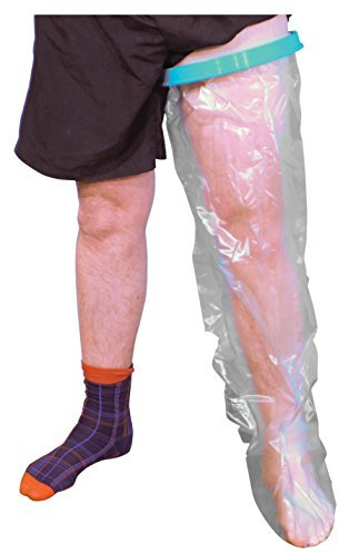 Aidapt Adult Reusable Waterproof Protector for Long Legs to Keep Casts, Bandages and Dressings on Legs, Feet, Ankles and Knees Dry When Showering and Bathing.