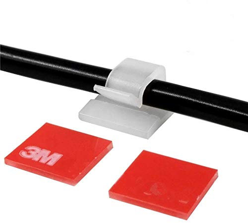 Nylon Klipser Einstellbar Kabelschellen Weiß mit Selbstklebend, Schreibtisch Kabelhalter, Kabelführung für Zuhause Büro, Auto, PC, TV Kabel(100 Stück Kabelschellen Weiß 3M)