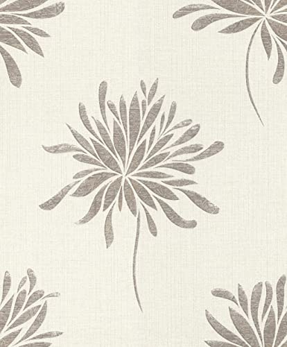 Rasch Tapeten Vliestapete (Floral) Weiß goldene 10,05 m x 0,53 m Andy Wand 649017