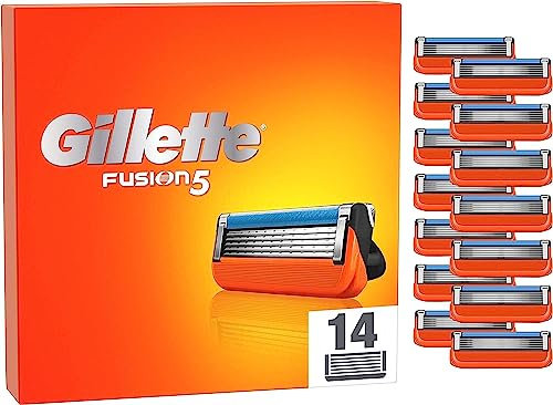Gillette Fusion 5 Rasierklingen, 14 Ersatzklingen für Nassrasierer Herren mit 5-fach Klinge