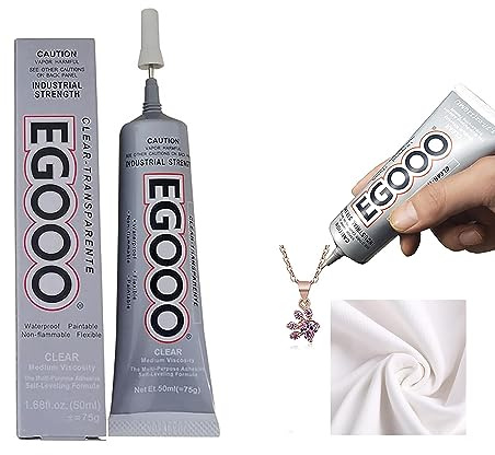 Fabric Glue,Super Glue for Clothes Garment& Metal, Clear Adhesive for DIY Costume with Jewelry Diamonds, Transparent Soft Sealant for Ceramic Leather Wood Crafts 1.7 Fl Oz, 75g