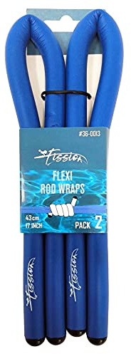 Fission - 2 Stück 43 cm x 13 mm – Angelruten-Schutz, flexibel, Anti-Reibungsschutz für alle Arten von Angelruten – Meer, Karpfen und Grob [36-0013]