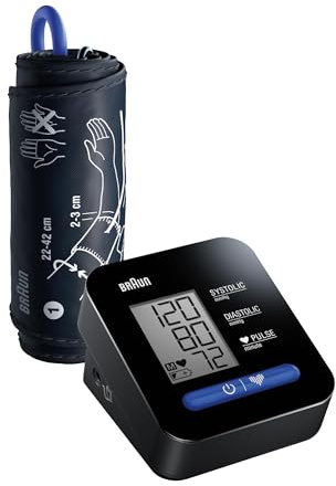 Braun ExactFit 1 Upper Arm Digital Blood Pressure Monitor with Adjustable BP Cuff for Home Use, Simple One Button Operation for at Home Blood Pressure Monitoring, Large Easy to Read Display, BUA5000