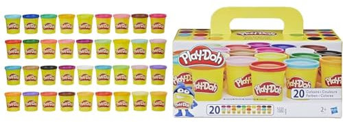 Play-Doh 36 Mega Pack, Knete für kreatives Spielen, für Kinder ab 2 Jahren 36834 Mehrfarbig 36er Pack & A7924EUC Super Farbenset (20er Pack), Knete für fantasievolles und kreatives Spielen