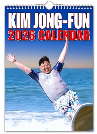 The Calendar King Kim Jong-Fun - Calendario de pared A4 - Calendario 2026 // Divertido/peculiar/Navidad/cumpleaños/idea de regalo/novedad/humor/amigo secreto/planificador de año/regalo de oficina