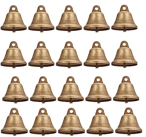 20 Stück Vintage Bronze Glöckchen - Mini Glocke Deko Rassel für Home Dekorationen, Hochzeiten, Hund Türklingel, DIY Festliche Dekoration