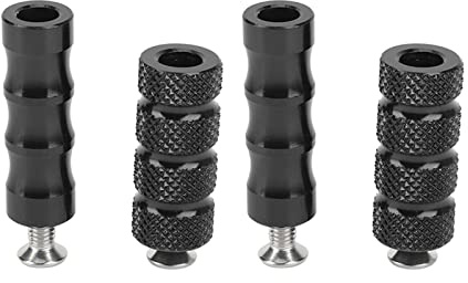 Yctze Motorrad-Schalthebel-Fußrasten für Touren-Motorrad, Schwarz, Aluminium, Vorder (Bremsseite) rau, Hinter (Kupplungsseite) glatt, M6 (6 mm) Bolzendurchmesser