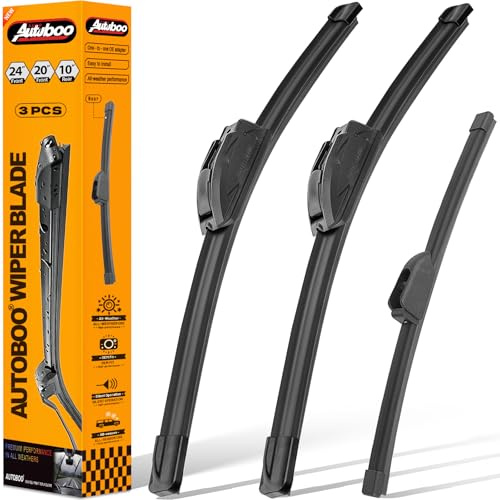 AUTOBOO 24+20 Windshield Wipers with 10 Rear Wiper Blade Sets Replacement for Kia Soul 2020 2021 2022 2023 2024 2025 -Original Factory Quality (Pack of 3)