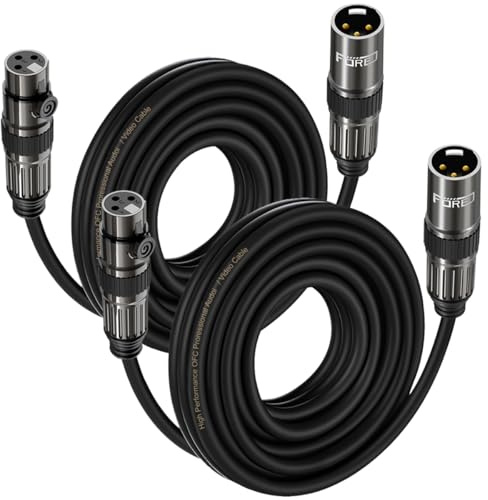 FORE Mikrofonkabel XLR Stecker auf XLR Busche Kabel 3m 2-Stück