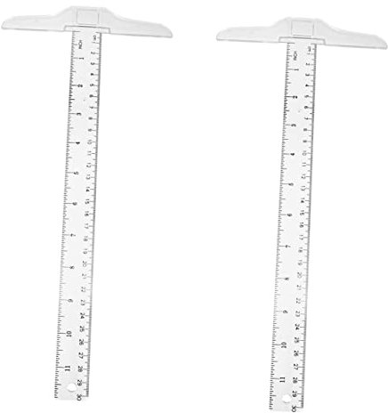 T-förmiges Lineal aus Kunststoff 30cm, 2 Stück mit Präzisionsskala