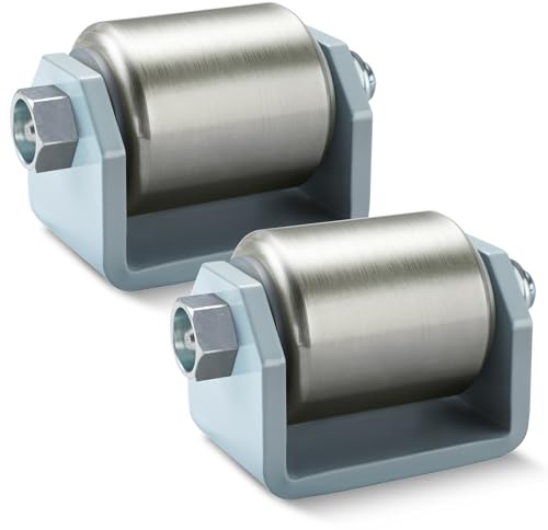 GearTrust Rear Trailer Rollers, Heavy Duty Steel Trailer Skid Wheel, 2 Pack Steel Micro Rollers for RV Trailers, Motorhome and 5th Caster Roller
