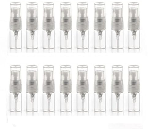 50 mini flaconi spray da 2 ml, flaconi spray in vetro ricaricabili, atomizzatore per bottiglie di vetro, atomizzatore per collutorio per profumo, oli essenziali