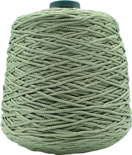 Cordino Thai 500 gr 100% polipropilene borsa uncinetto uncinetto 3,5/4 VARI COLORI lurex glitter (8 MILITARE CHIARO)