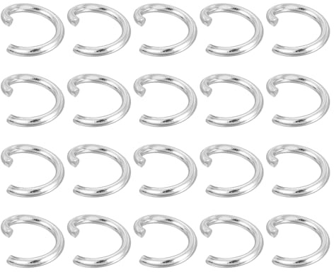 QUARKZMAN 150 Stück Biegeringe Edelstahl, 8 mm Spaltringe Metall 1,2 mm Dicke Offene Ringe Schmuck Reparatur Kettenringe Sprungringe für Schmuckherstellung Armbänder Halsketten Handwerk