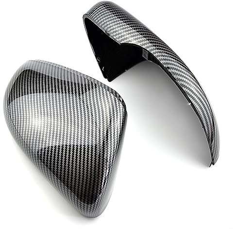 Auto Spiegelkappen Für Golf 6 Für MK6 Carbon Fiber Spiegel Abdeckung Rück Seite Spiegel Kappe Gehäuse Rückspiegel Abdeckung(Carbon Look Black)