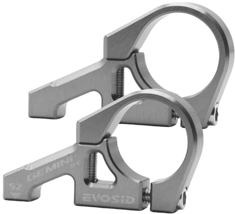 EVOSID Mountain Bike Direct Mount 31.8/35mm Bar Clamp, CNC Aluminum Alloy Downhill Bicycle Direct Mount stem, 2 Pieces Lightweight Split Design for Dual Crown Forks DH/AM Motorcycle (Titanium, 31.8mm)