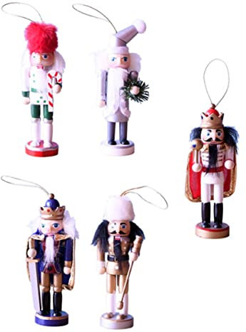 CAXUSD 5pièces Décoration Casse-Noisette Lot de Ornaments De Marionnette Festivals Noël pour Décoration Intérieure Ambiance Joyeuse