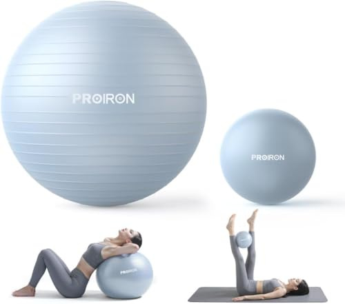 PROIRON Gymnastikball+25cm Klein Pilates Ball Set, Pezziball Sitzball Trainingsball Fitnessball & Balance für Core-Training mit Pumpe Anti Burst Pilates Ball Robuster für Erwachsene Büro
