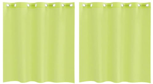 vidaXL Voile Vorhänge mit Ösen 2 STK. Apfelgrün 140x140 cm, Gardine, transparenter Vorhang, Fenster-Voile, Fensterdekoration