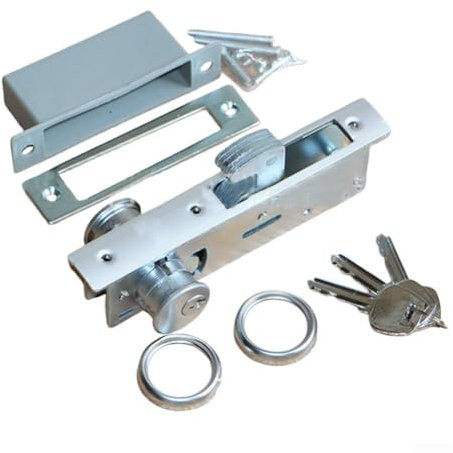 Extended Door Lock, Door Lock Tongue Double Open Safety Storefront Mortice Hook Door Lock Hardware for Home