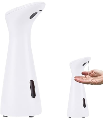 Automatic Soap Dispenser, Automatic Soap Dispenser 200 ml, Electric Soap Dispenser with Sensor, Automatic Disinfectant Dispenser, IPX6 Waterproof, for Kitchen, Hotel, No Drilling