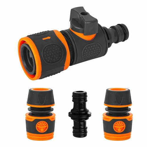 ZSYIULIA Quick Release Hose Connector with Switch Valve Quick Connection in Line Water Shut Off Valve Fitting for Garden Hoses, Watering Systems & Outdoor Taps