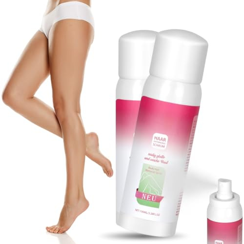 LOPHE Tough Hair Removal Spray 100ml, 2Pcs Sensitive Hair Removal Cream Spray for Women Nourish Extra Gentle Depilatory Cream Moisturizing Formula for Body Leg Underarm Arm Bikini Dark Hair（C）