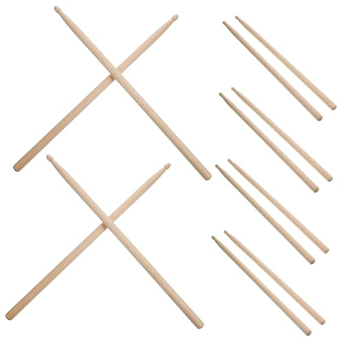 HAMPPLIES 6 Paar 5a Ahornholz Drumsticks Professionelle Rutschfeste Übungs Sticks Für Akustische Und Elektronische Schlagzeuge Leicht Und Griffbereit Für Anfänger Und Musiker